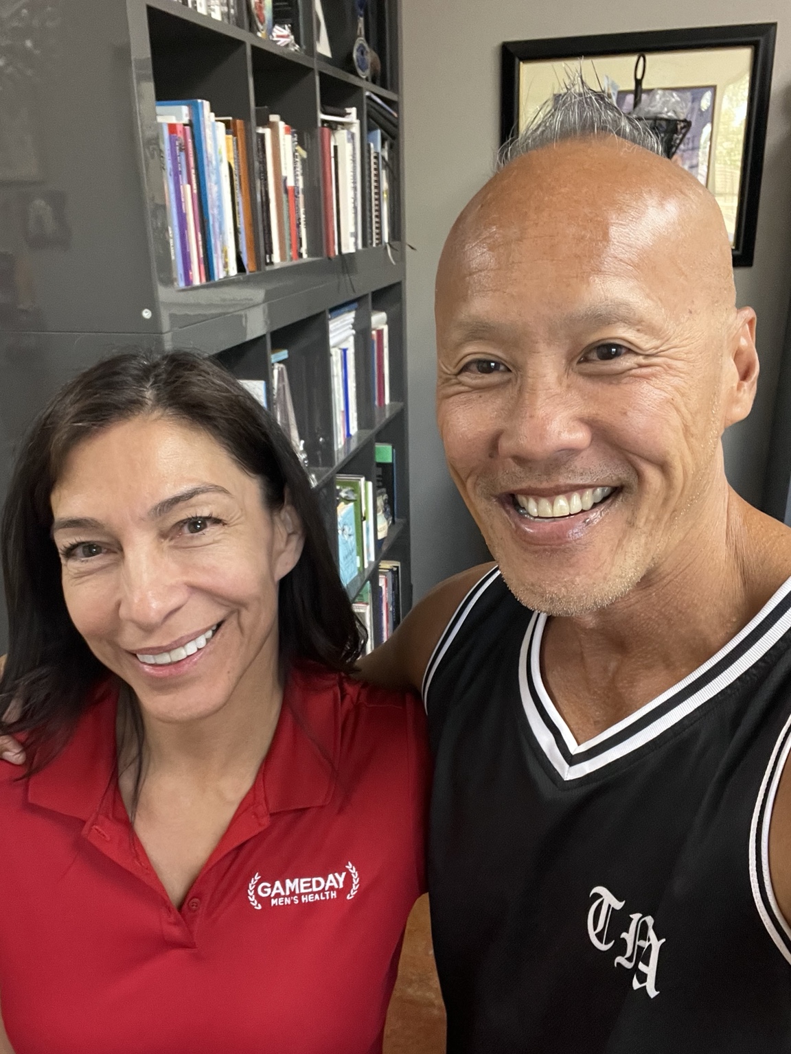 Joni Clark of Gameday Men's Health Thornton with Master Tran during an Operator 94 working session
